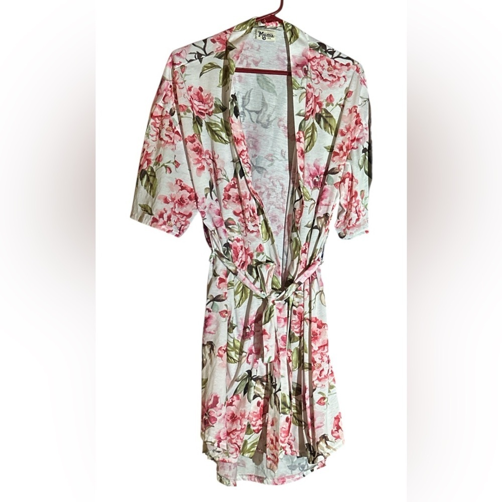 MuMu Pink Rose Kimono Robe One Size - Picture 4 of 9